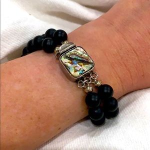 Antique Pearl Black Onyx Bracelet